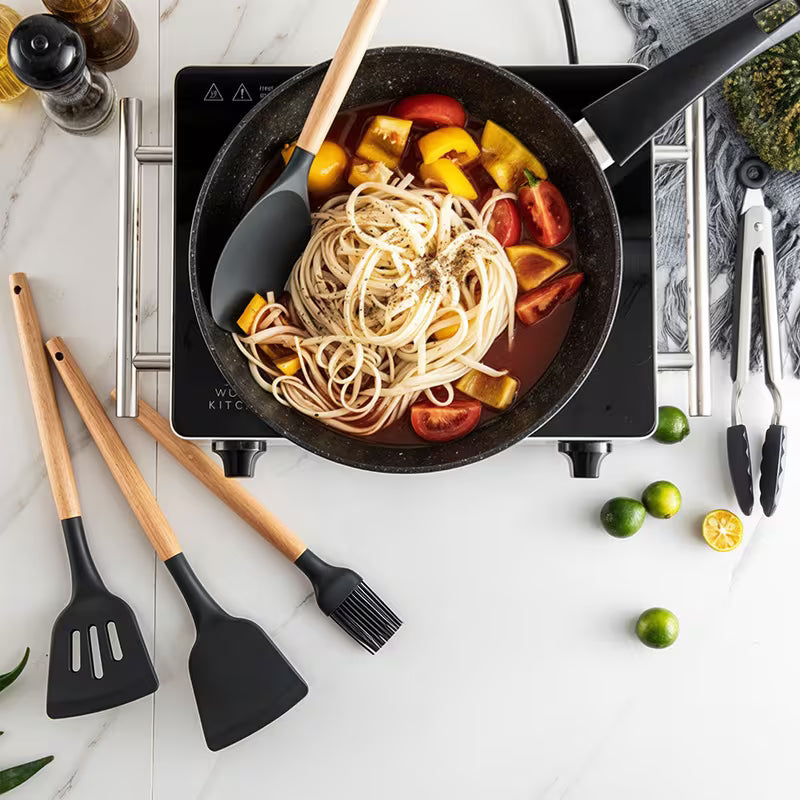 Wooden Handle Kitchen Utensil Set