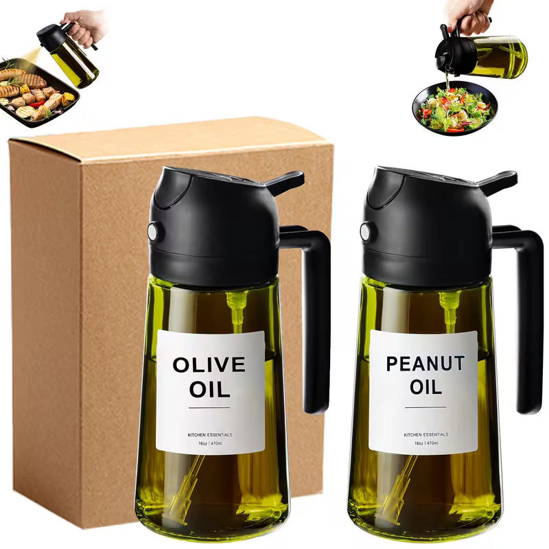 Light-Blocking Olive Oil Sprayers with Stickers