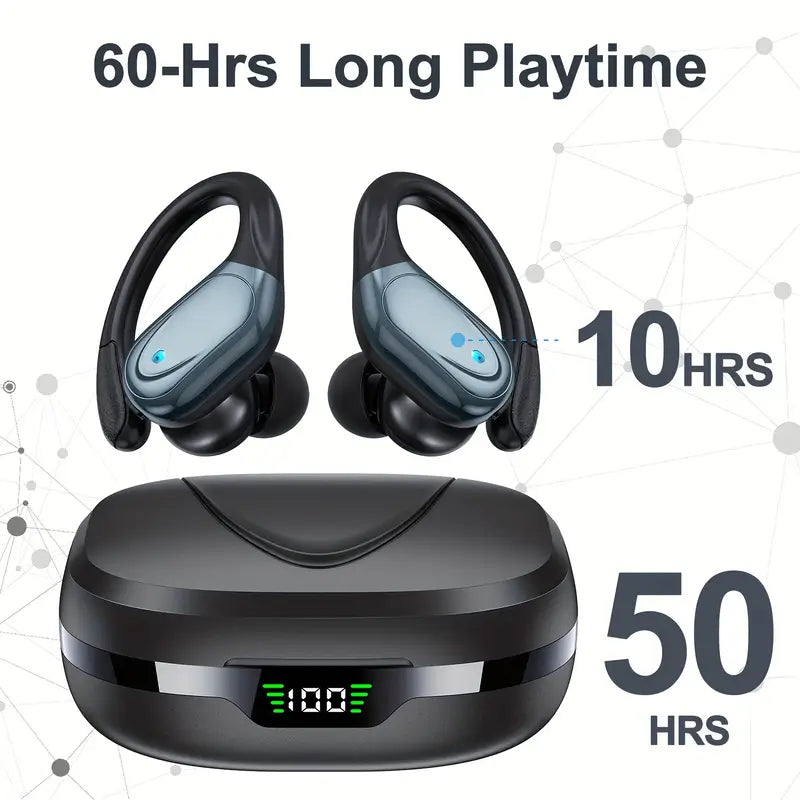 
                      
                        New Wireless Earbuds for Gym Running, Wireless Earphones with Deep Bass, Headphones with Earhooks, HiFi Stereo Sports Earbuds with Built-in Mic ENC Noise Cancelling Headset
                      
                    