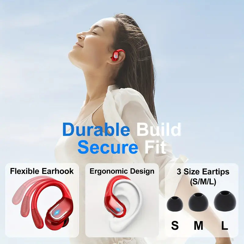 
                      
                        LIFEBEE Wireless Earbuds - New Over Ear Headphones with Earhooks, Pure Bass Sound, Dual-LED Display, Noise Cancelling Headset, Built-in Microphone for Running Sports
                      
                    