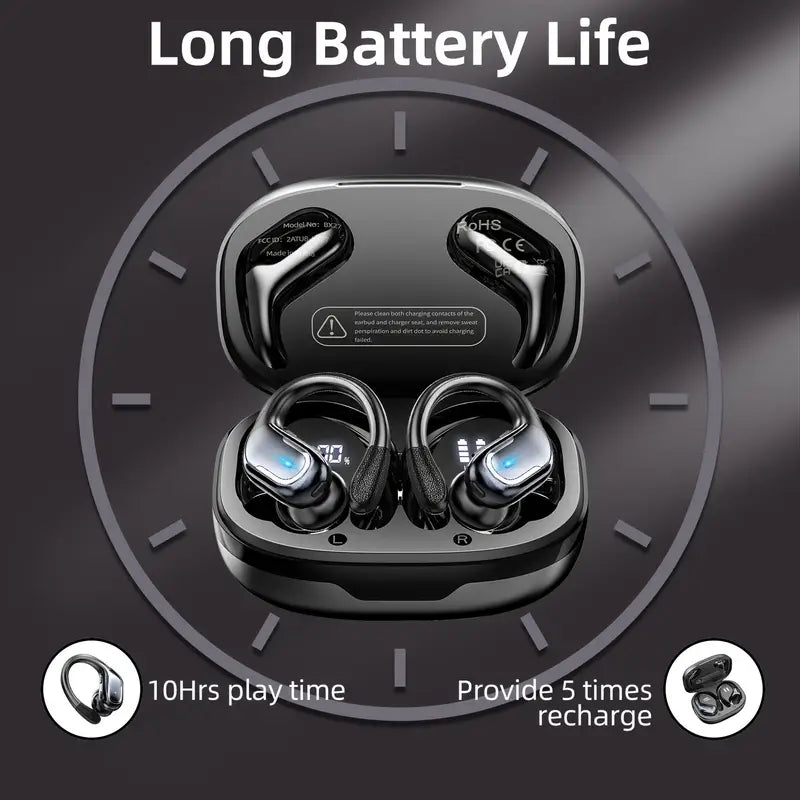 
                      
                        LIFEBEE Wireless Earbuds with Pure Bass Sound - New Earphones for Running Sports - Over Ear Headphones ENC Noise Cancelling with Dual-LED Display and Built-in Microphone
                      
                    